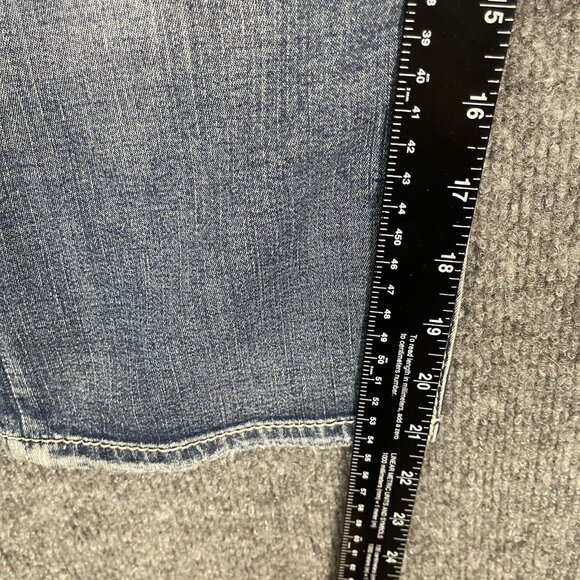 Silver Jeans Womens 28W Blue Suki Surplus Capri Embroidered Flap Pockets Stretch - Picture 8 of 16